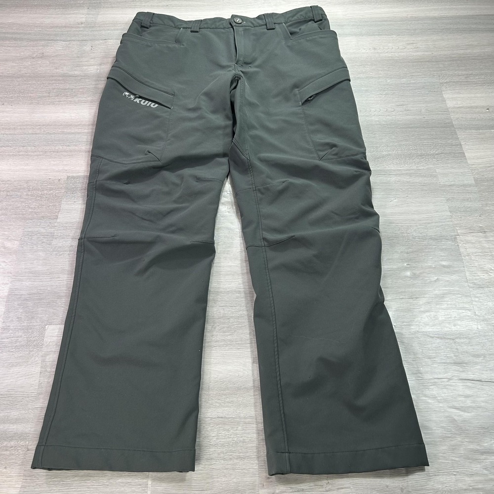 KUIU Attack Pants Mens 38x34 Gray Cargo Microfiber Hiking Outdoor Hunting